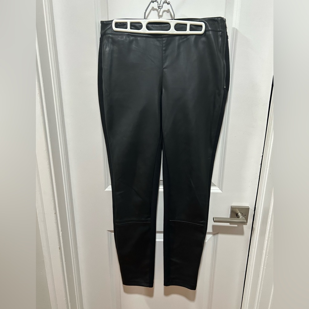 White House Black Market Black Faux Leather Skinny Pants